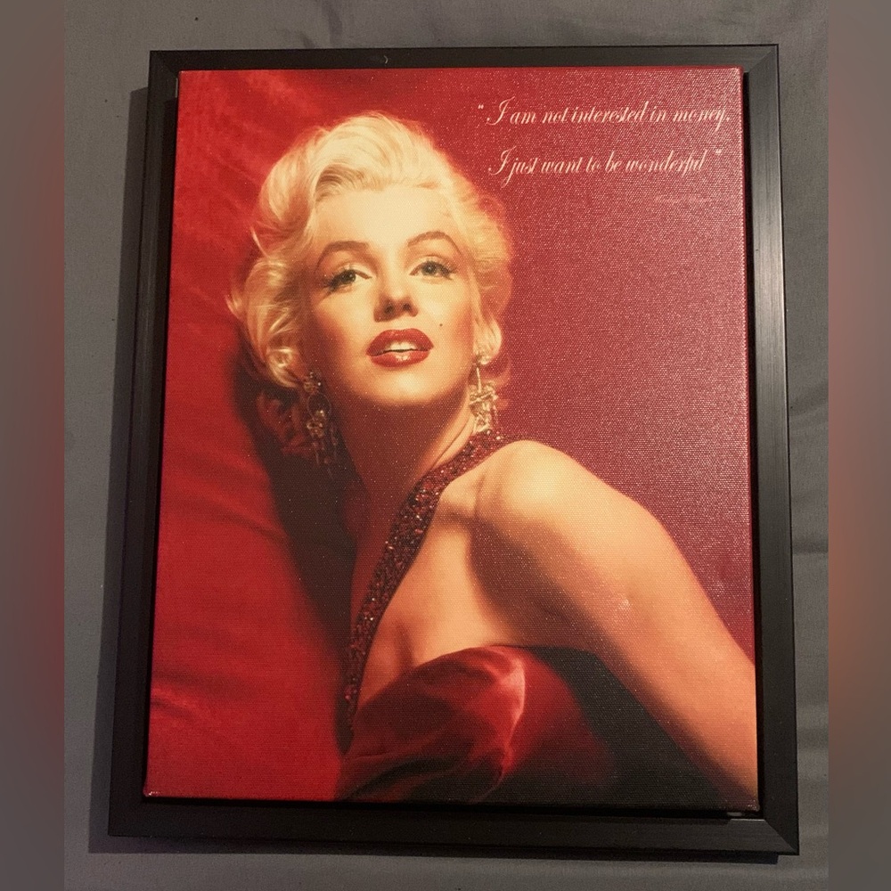Red and Black Framed Marilyn Monroe Canvas Art